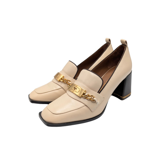 Tory Burch Ruby Chain Dulce de Leche Loafer Pumps Size 8